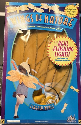 Halloween Costume Cosplay Firefly Wings Lightning Bug Light Up Vtg 1997 New