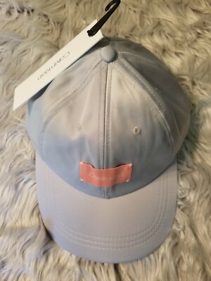 NWT Womens Calvin Klein Hat Baseball Cap Light Gray Pink Logo OS
