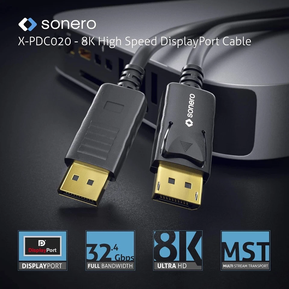 3m DisplayPort Kabel 1.4 DP Kabel 8K@60Hz 4K@165Hz UHD Full HDR Monitor Beamer - Bild 4 von 4
