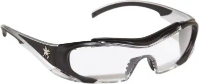 #ad MCR Safety Safety Glasses Black amp; Silver Frame Clear Lens HL110AF Hellion $7.44