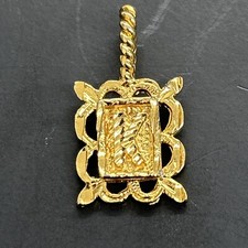 Diamond Cut Gold Plated 3/4  Tall Pendant Or Charm With Letter K On Front R5