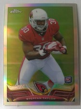 STEPFAN TAYLOR, 2013 TOPPS CHROME REFRACTOR ROOKIE CARD #54, CARDINALS. rookie card picture