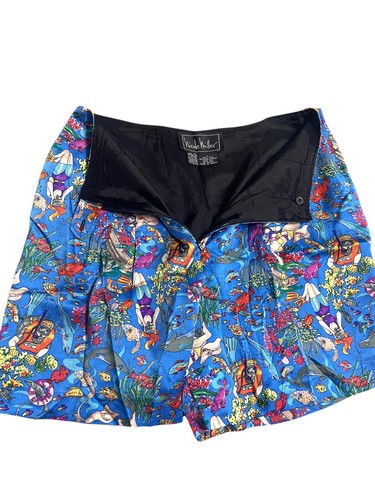 NICOLE MILLER Vintage 1992 100% Silk Rare Limited Shorts Beach Ocean Scuba Large - Picture 5 of 14