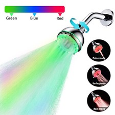 Handheld Shower Head 7 Color Changing LED Light Water Bath Home Bathroom Glowing