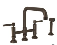 Rohl A3358ILWSTCB-2 Campo Widespread Bridge Kitchen Faucet W Sidespray 1629