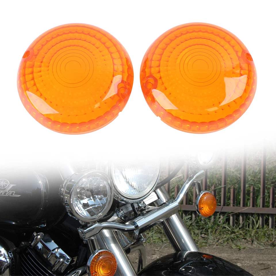 Cubierta de lente de luz de señal de giro de 2 piezas para Yamaha V Star 650 Virago 250 Royal Star Foto 3 de 4