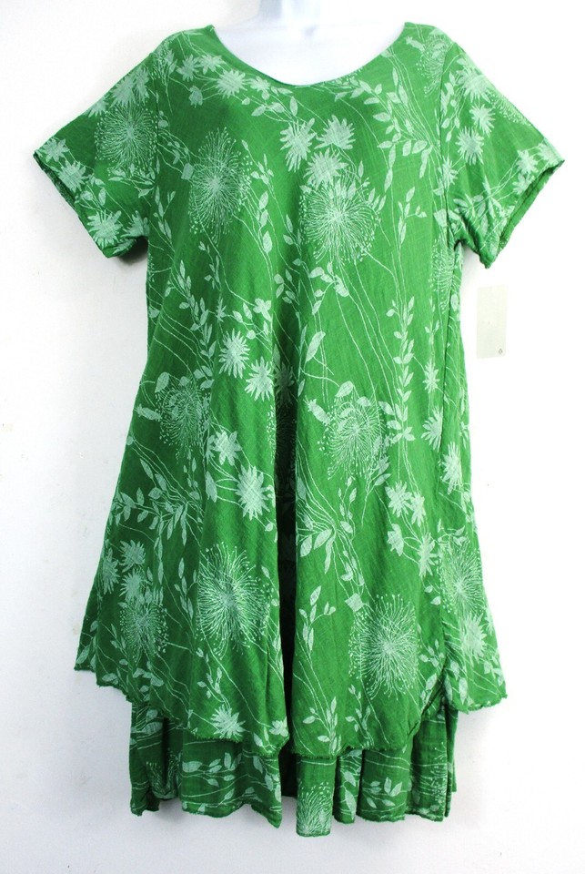 Lagenlook Donna 95% Abito IN Cotone Estivo Tasche Taglia - Foto 2