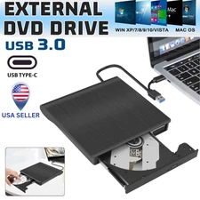 New Slim External CD DVD RW Drive USB 3.0 Writer Burner Player For Laptop PC
