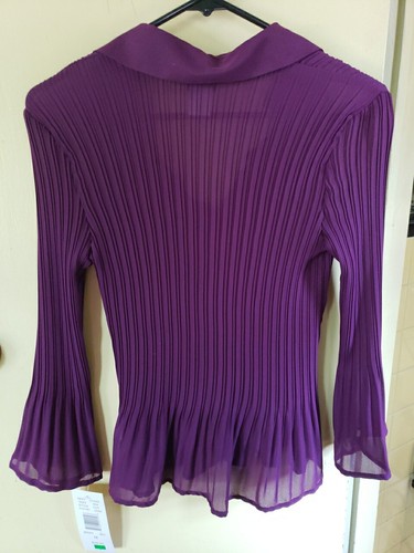 (Neu mit Etikett) Vintage Allison Taylor durchsichtiges Top 3/4 Ärmel - Beere - Medium - Bild 2 von 2