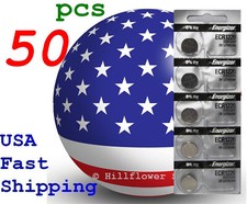 50 pcs CR1220 1220 LR1220 Energizer Card 3V Lithium Coin Battery trk included