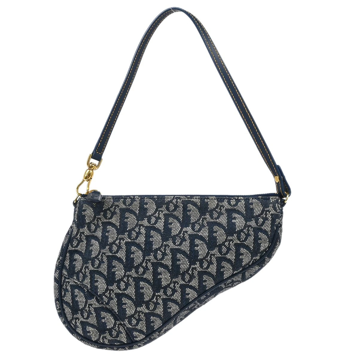 Sac à main Christian Dior bleu marine trotteur selle MC1012 184693