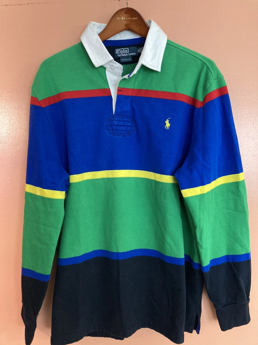 Vintage Polo Ralph Lauren Iconic Rugby Color Block Shirt XL Hi