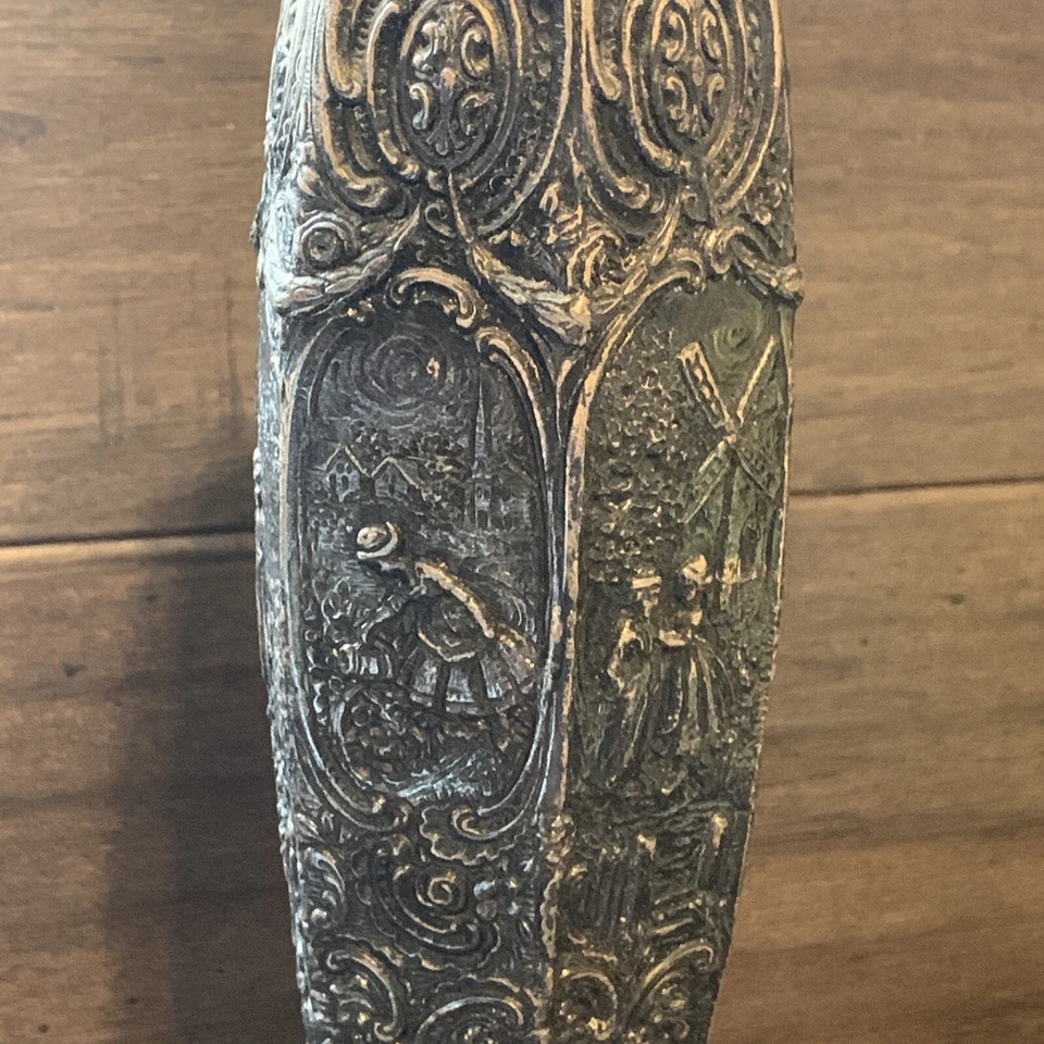 WEIDLICH BROS ART NOUVEAU SILVER PLATE DUTCH WINDMILL VASE #2377~1923 Rare!!! Foto 4 de 4