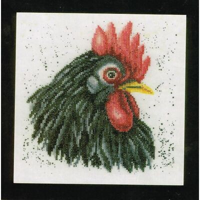  LANARTE 0157489 Huhn schwarz Stickerei gezählter Kreuzstich Leinen  