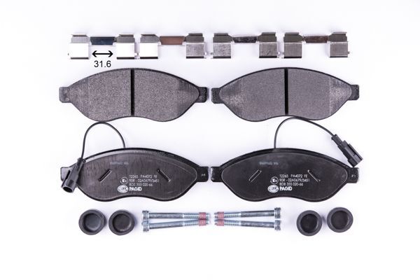 Hella 8DB 355 020-661 Bremsbelagsatz, Scheibenbremse FüR CitroËN Fiat Peugeot-image