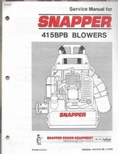 SNAPPER POWER EQUIPMENT BACKPACK BLOWERS 41 5BPB #07216 Service Manual
