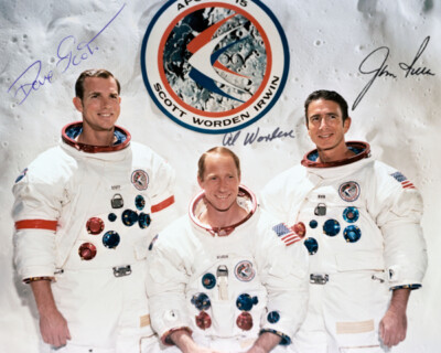 Repro-Autogramm - Apollo 15 - Scott - Worden - Irwin - 11,4 x 14,3cm