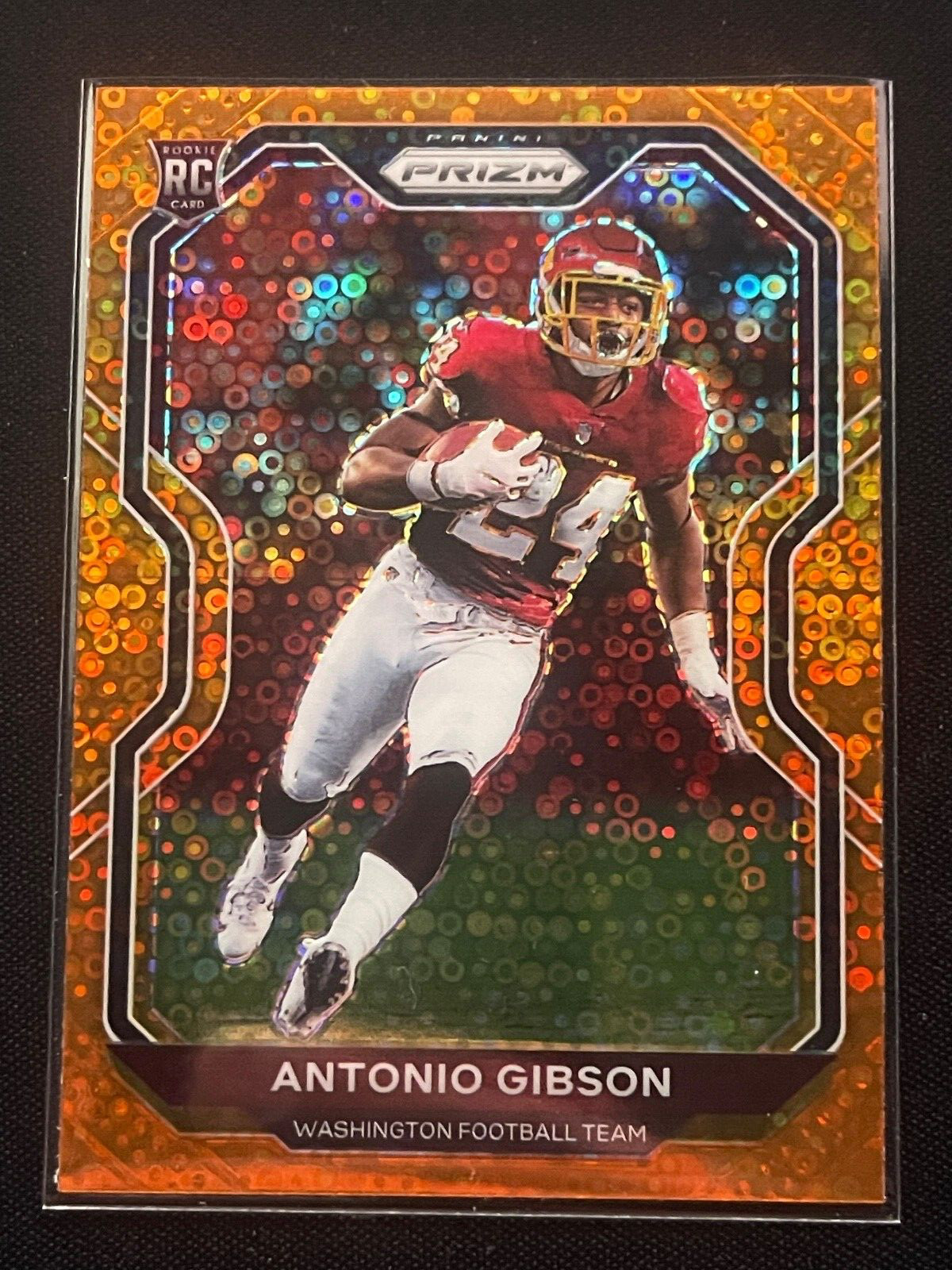 2020  Panini Prizm #384 Antonio Gibson Orange Disco RC Commanders