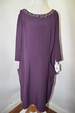 NWT VTG Alex Evening Purple Sequin Rhinestone Mother Bride Dress Womens 22W