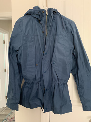 Women’s GAP Hooded Anorak rain coat jacket ibexa sea blue medium