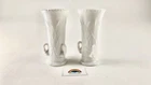 VTG Westmoreland Milk Glass Swan Pair of Vases Handles NICE