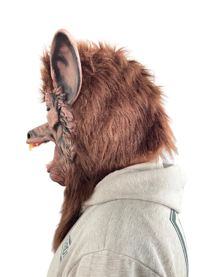 Vintage Wolfman Adult Mask Latex Rubber Scary Werewolf Monster Party Halloween - Image 4 of 4