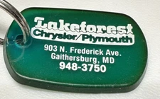 Gaithersburg Maryland Lakeforest Plymouth Dealership Auto Car Dealer MD Keychain