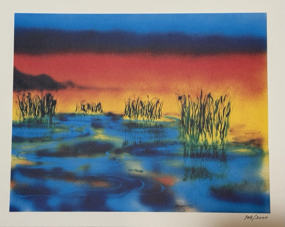 Póster litográfico Jerry Garcia humedales impresión artística Grateful Dead #748/1000 Foto 3 de 4