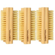 Bamboo Nail Brush- 3PCS Wooden Firm Nail Brush for Cleaning Fingernails,Two-S...
