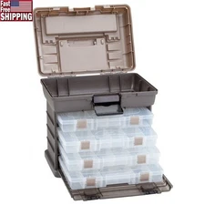 Fishing Tackle Box W/ 4 Utility Drawers Top Access Bait Storage Organizer New