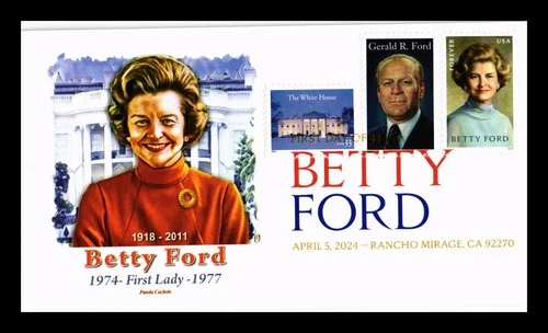 US COVER BETTY FORD FIRST LADY & PRESIDENT GERALD FORD FDC COMBO PANDA CACHET