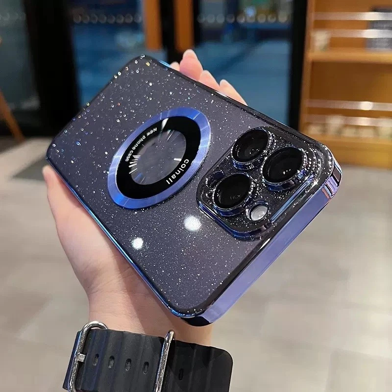 Funda de teléfono con lupa magnética brillante galvanoplastia Foto 4 de 4