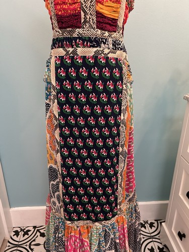 10 12 NUOVO Diane von Furstenberg DVF AMABELLE Zen Flora Zen sciarpa maxi abito di seta - Foto 7 di 16