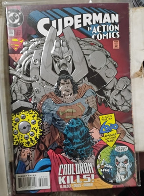 ACTION COMICS  #695  1994 DC  COMICS SUPERMAN EMBOSSED COVER LOBO