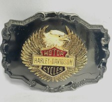Harley Davidson Belt Buckle RainTree Black Mirror Back B & S Eagle 75th Ann