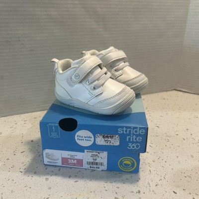 Stride Rite 360 Taye 2.0 Toddler Shoes   Size 3 M White   APMA Approved   Used