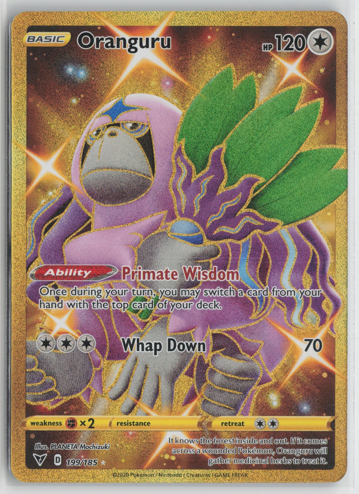 Oranguru (Secret) Secret Rare SWSH04: Vivid Voltage 199/185 NM