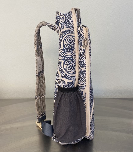 Kavu Sling Rope Bag Large Blue Canvas Zips Paisley Top Spin Divine Damask NWT! - Picture 3 of 8