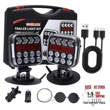 Wireless Magnetic LED Trailer Lights, 2.4GHz Stable Signal Up to 100ft, Balck 2