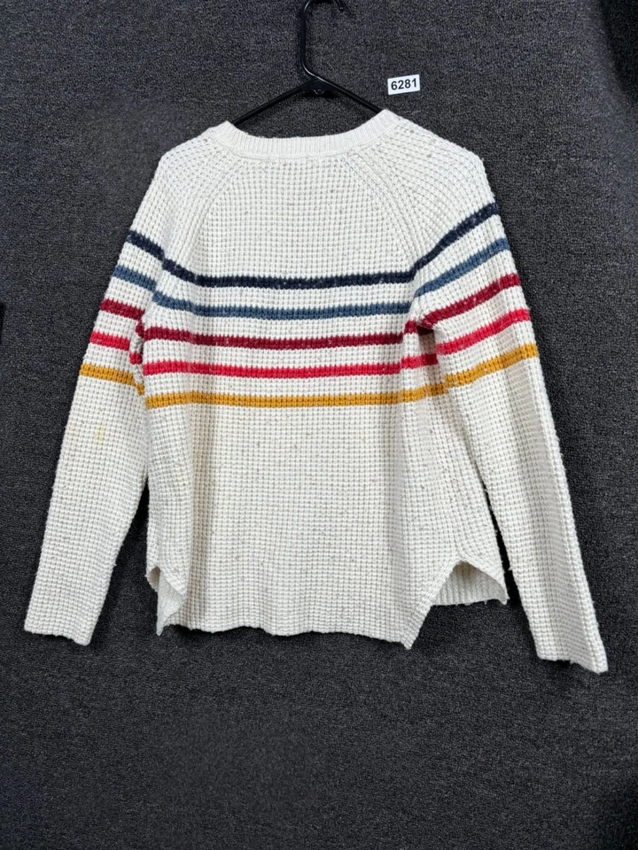 Suéter Raglán Delaney Capa Marina Para Mujer Talla XL Rayas Grueso Tejido Cuello Redondo Foto 2 de 4