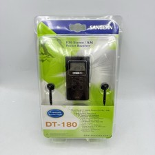 Sangean DT-180 AM/FM Pocket Radio Stereo Receiver W/ Earbuds Tested Works