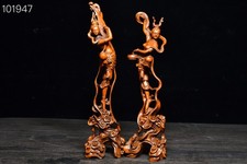 A Pair of Exquisite Boxwood Flying In The Sky From The Old Collection