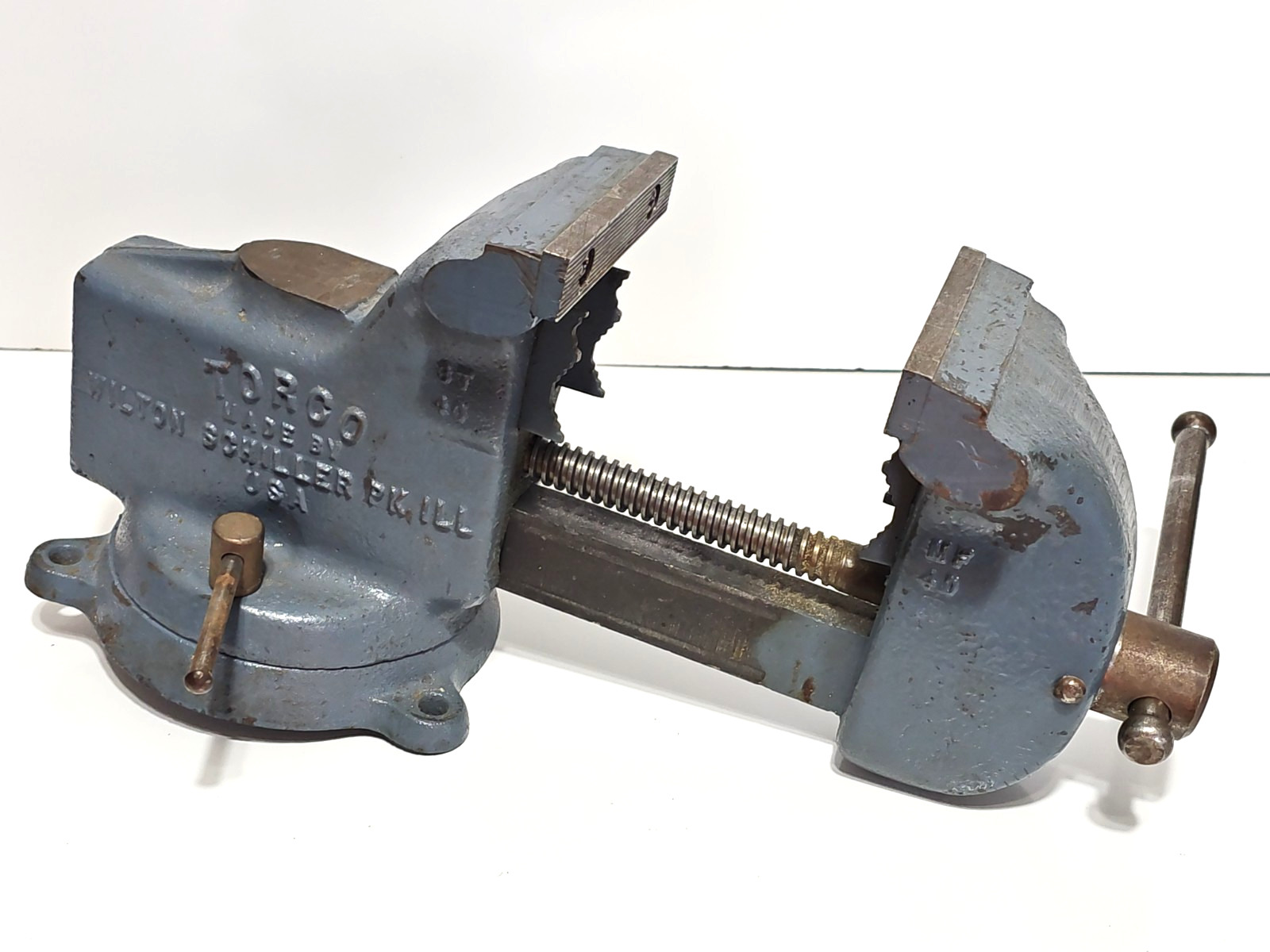Vintage Torco 40 Vise 4" Swivel Base Made By Wilton Schiller Pk ILL USA