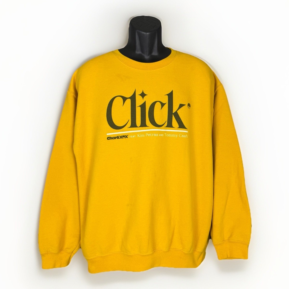 Rare Charli XCX “Click” Yellow Crewneck Sweatshirt 2019 Tour Merch