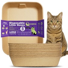 Disposable Litter Boxes for Cats, 8 Pack Cat Litter Trays for Travel, Tempora...