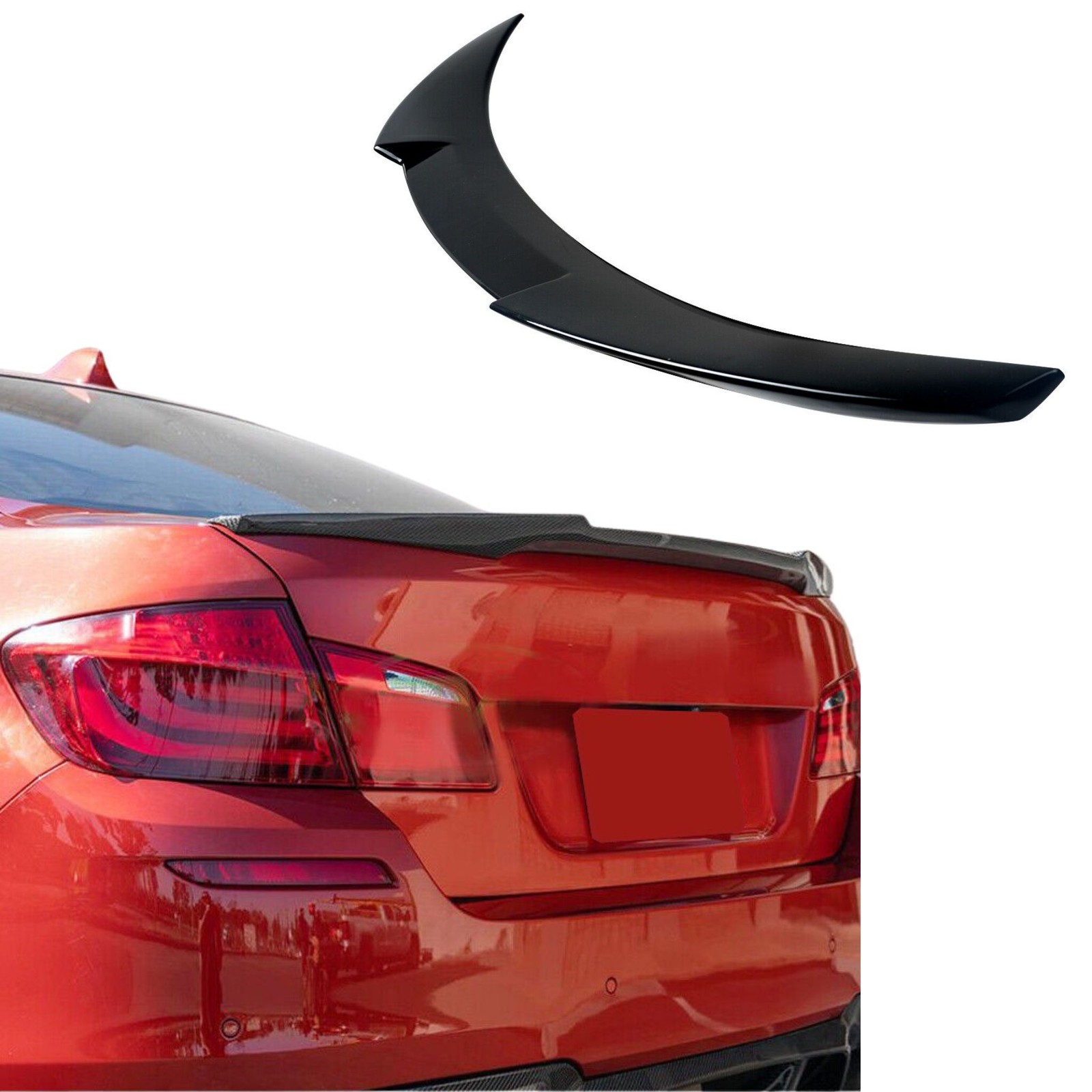 New Spoiler Fits for BMW 5er F10 Soda, Rear Wing Gloss Black With ABE