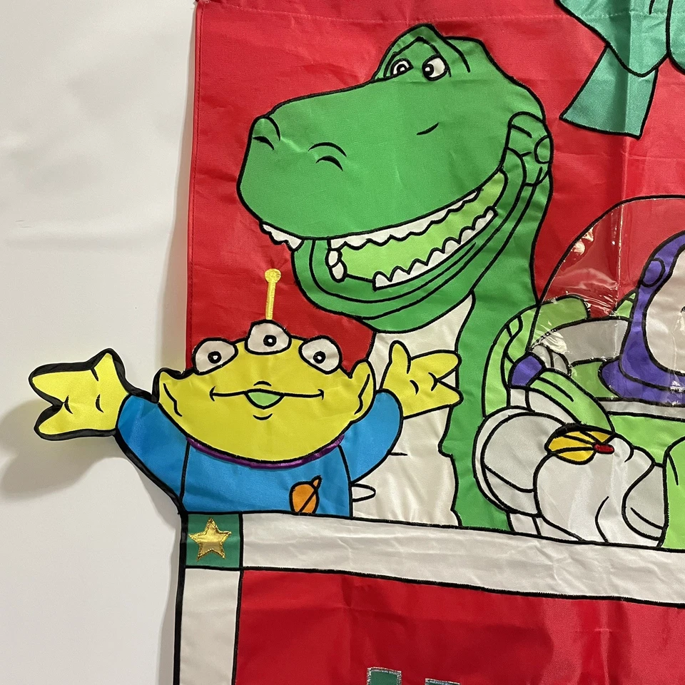 Bandera de Colección Toy Story Disney Felices Fiestas Navidad Exterior Woody Buzz Raro Foto 4 de 4