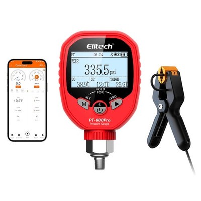 Elitech PT-800Pro+ Wireless Refrigeration Pressure Gauge HVAC A/C Manifold Gauge