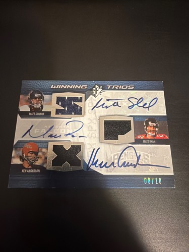 2008 SPx Winning Trios Matt Schuab Matt Ryan Ken Anderson Patch Auto /10 #WT31