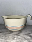 Vtg McCoy #129 Batter Bowl Pink Blue Stripe USA Mixing Bowl Handle Pour Spout